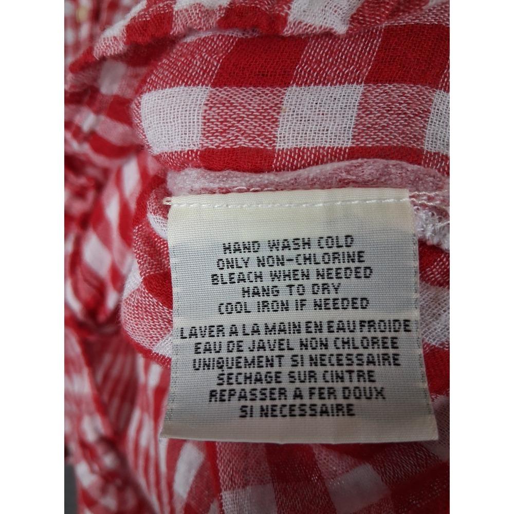 Ralph Lauren Denim Supply Womens Shirt Red Gingham Check Gauze Utility Prairie - Picture 7 of 9